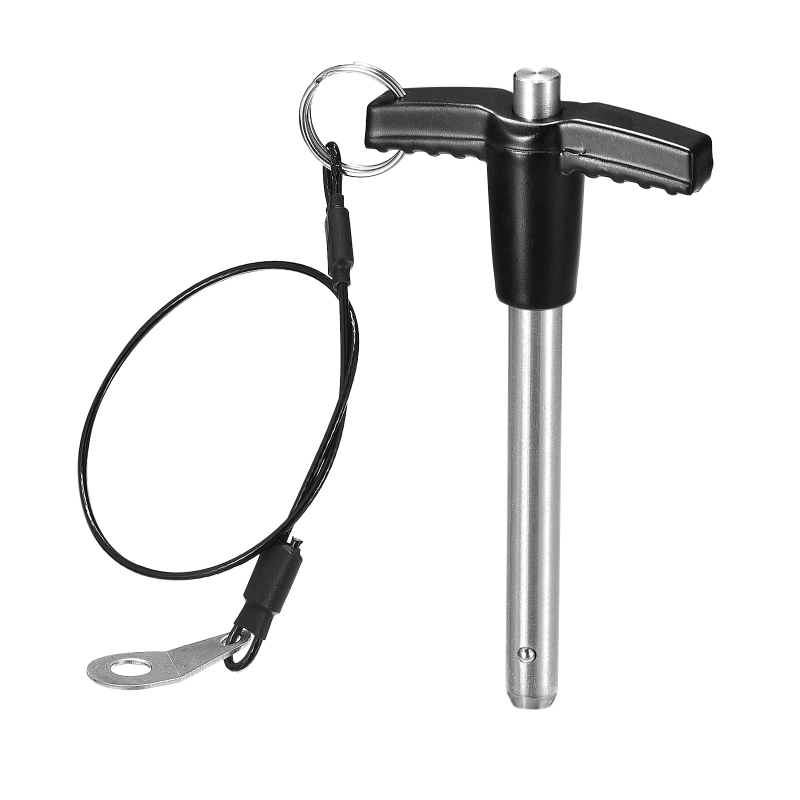 DTGN 8mmx60mm(DxL) T Handle Quick Release Pin - Good for Quickly Connecting and Hooking Up Components - 304 Stainless Steel Ball Locking Pin with Push Button - Black/Silver