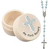 Azbuk My First Rosary and Keepsake Box for Boys, Rosary Catholic Gift for Boy, Holy First Communion Rosary Necklace Gifts Christian Gifts Catholic Baptism Gifts for Baby Birthday Baby Shower