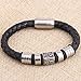 Cool Men Magnetic Buckle Genuine Leather Bracelet Stainless Steel Masonic Bracelets Men Jewelry