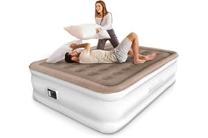 NatraCalm Queen Air Mattress with Built in Pump, Upgraded Inflatable Blow up Mattress for Home and Temporary Guest Bed, Comfort and Portable Air Bed Queen Size, colchon inflable, 650 lbs Max