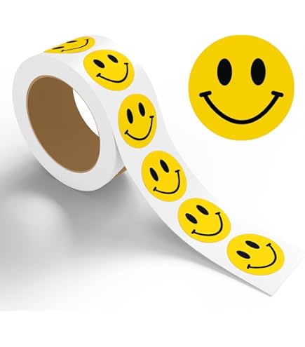 Amazon.com : Happy Smiley Face Stickers (1/2 inch, Green - 300