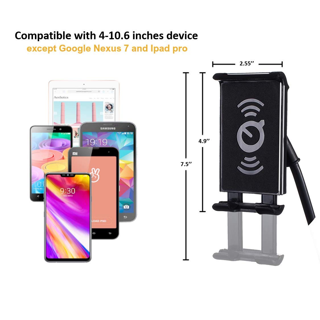 Lazy Cell Phone Holder for Neck, 360 Degree Free Rotating Mount, Universal Tablet Holder Mobile Phone Stand Bracket for Phone, iPad, Kindle