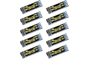 SENZOOE 10pcs 0.91 inch OLED Display Module SSD1306 LED DC Display Module LCD 128x32 Screen Driver OLED 3.3V~5V (Yellow)