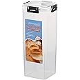 AOZITA Bread Box with Airtight Lid, Bread Storage Container, Bread Loaf Storage Dispenser, Plastic Sandwich Bread Keeper, Black Lid