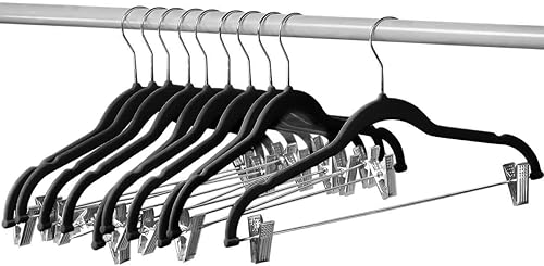 Home-it 12 PACK baby hangers with clips BLACK baby Clothes Hangers - Main Image