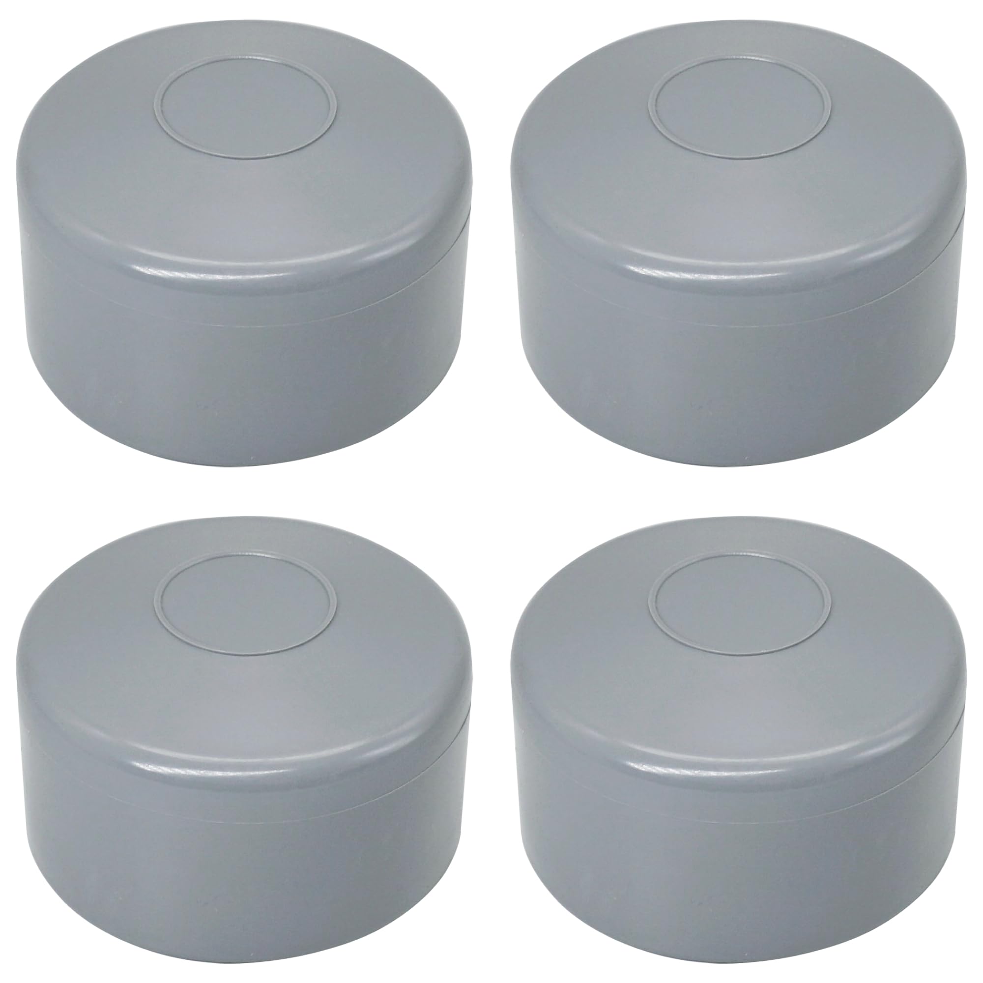SKIR'CO (4 pcs) Fence Post Caps, Round 60 mm Grey Plastic Caps for Round Fence Posts, Fence Post Covers, Window Grey RAL 7040 Colour
