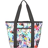 LeSportsac Painterly Spring Everyday Zip Tote Handbag/Travel Bag, Style 3867/Color G933, Celebrating LeSportsac’s 1974 Iconic Debut in NYC, Abstract Colorful Whimsical Graphics, Limited Edition