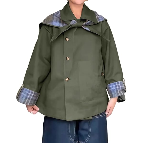 Amazon.com: Women's Short Trench Coat Jacket Double Breasted