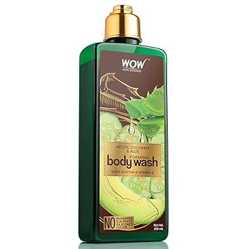 WOW Skin Science Melon, Cucumber & Aloe Foaming Body Wash - No Parabens, Sulphate, Silicones & Color, 250 ml