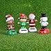 Amosfun 4pcs Solar Dancing Toys Bobble Head Toy Christmas Santa Claus Snowman Deer Man Elf Dancing Figure Toy Car Dashboard Decorations Ornaments Christmas Party Supplies Favors