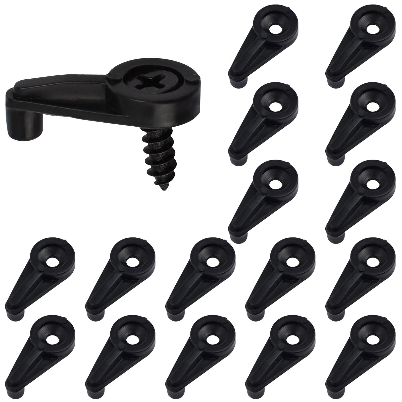 MOROBOR 100PCS Glass Retainer Clips with Screws, 4MM Glass Panel Retainer Clips Glass Door Plastic Retainer Clips Window Clips for Fixing Glass Cabinet Doors (Black)