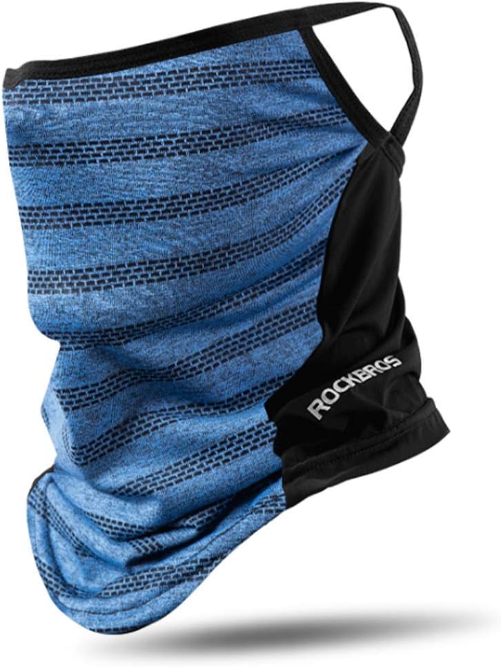 Unisex Seamless Bandana Mask Headwear Ice Silk UV Protection Neck Gaiter Scarf Headwear Balaclava for Dust Outdoors Sports Blue-Black