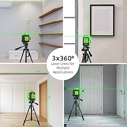 360° Laser Level with 47" Tripod, Huepar 3x360