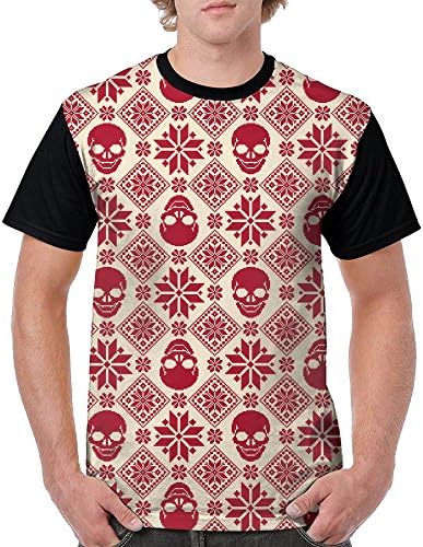 Men Snowflake Skull Geek Raglan T Shirt For Gym