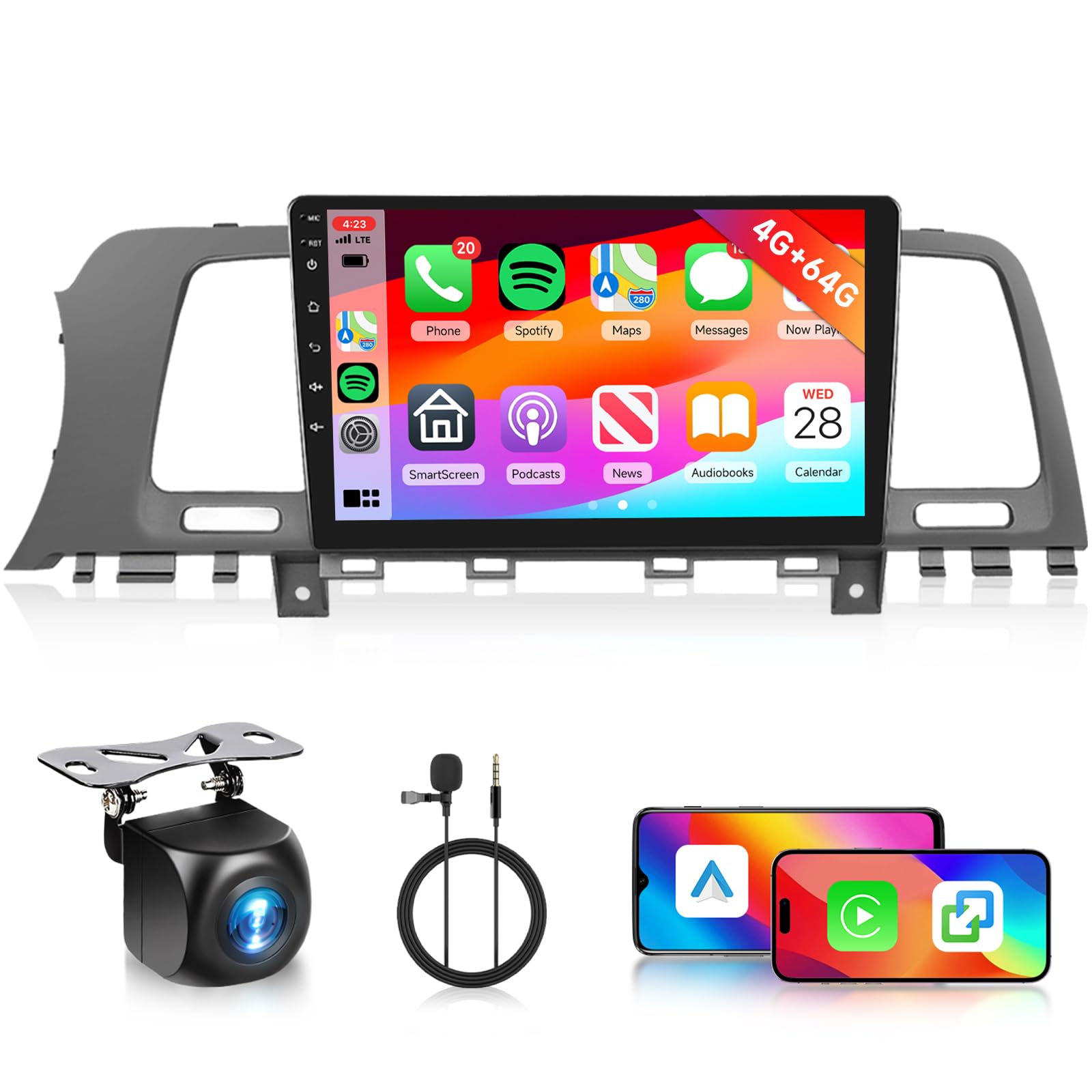 Photo 1 of [4G+64G] Android Car Stereo for Nissan Murano 2008-2014 Radio with Wireless Carplay Android Auto Radio, Hodozzy 9 inch Touch Screen with GPS, Mirror Link, Bluetooth, WiFi, DSP, FM/RDS Radio
