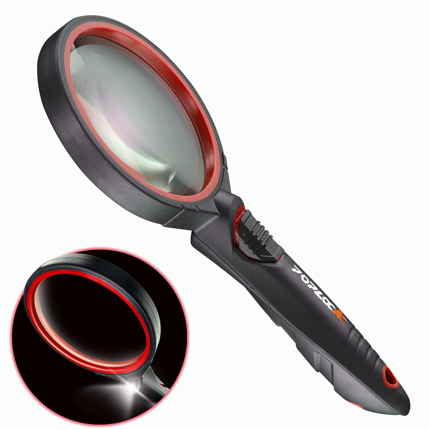 POPLOCK Magnifying Glass with LED (Red)