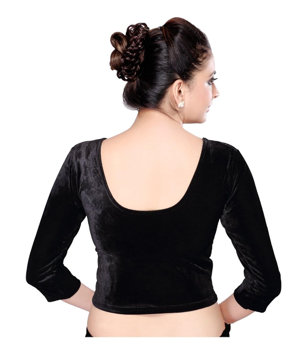msm women's velvet stitched saree blouse