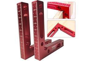 Wotendy 2pcs 90 Degree Positioning Squares Right Angle Clamps 4.7" x 4.7"(12 x 12cm) Aluminum Alloy Woodworking Carpenter Cor