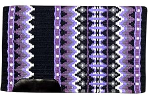 Purple Black Western Horse Saddle Show Pad Blanket, Equestrian Ranch Pad, 100% Newzealand Woolen Pad Oversized Handmade Premi