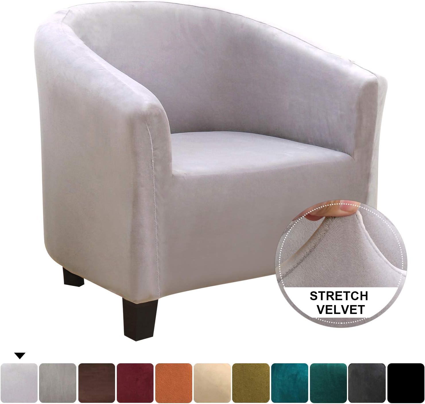 SearchI Velvet Tub Chair Covers for Armchairs, 1 Piece Armchair Covers