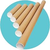 Triplast A2 Postal Tubes with End Caps 2 Pack Cardboard Mailer 460mm x 50mm view 1