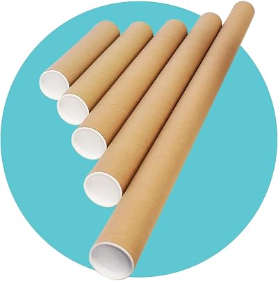 Triplast A2 Postal Tubes with End Caps 2 Pack Cardboard Mailer 460mm x 50mm