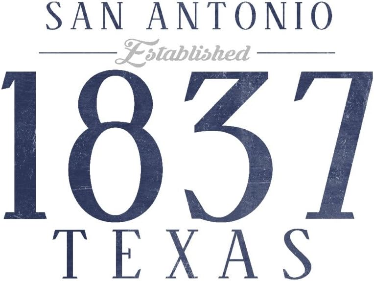 San Antonio, Texas - Established Date (Blue) (16x24 Fine Art Giclee Gallery Print, Home Wall Decor Artwork Poster)