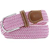 Huyfhksd Multicolored Elastic Woven Golf Belts Casual Braided Stretch Belt for Men and Women