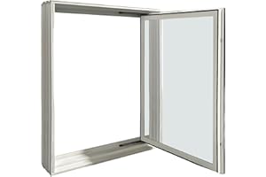 Window Well Supply - Argon Filled in-Swing Casement Basement Egress Window (31" W x 40" H), Vinyl Basement Window - Secure Windows, House Windows Replacement, White Vinyl Frame