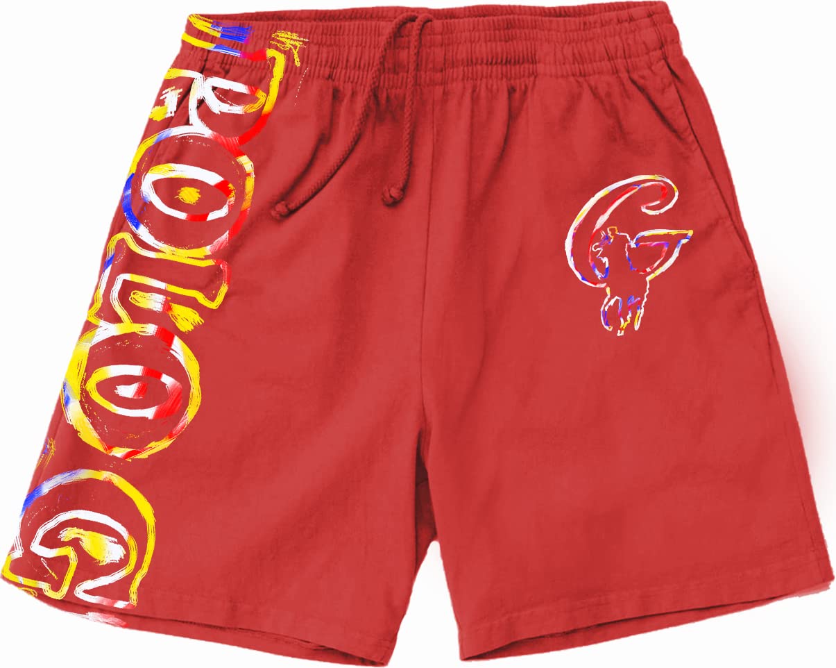 Photo 1 of Polo G Painted Shorts, Red, Medium
