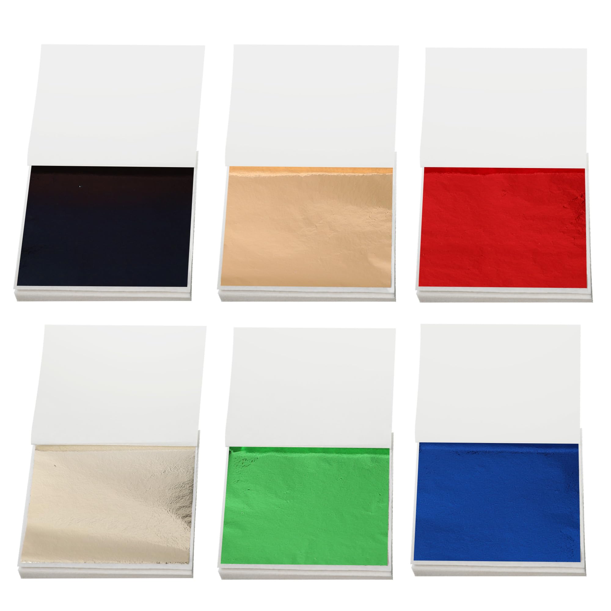 KIRIN 300 Pieces Imitation Gold Leaf Sheets,6 Colors 8cm*8.5cm Sheets for Handicrafts, DIY Nails, Gilding Crafting, Decoration, Frames, Furniture