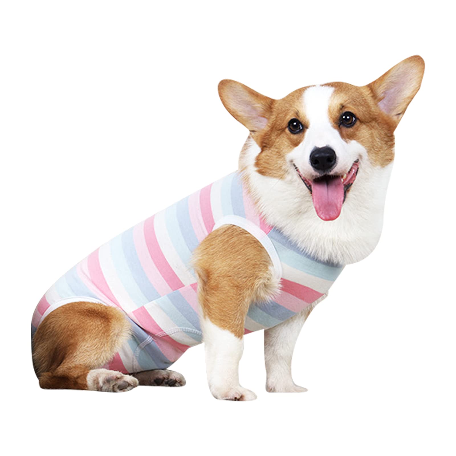 Dog Recovery Suit for Dogs and Cats,Dog Pajamas,Breathable Dog Night Clothes,Wound Protection Suits for Puppies Collar After Surgery,Prevent Licking,Biting (Pink-XL)
