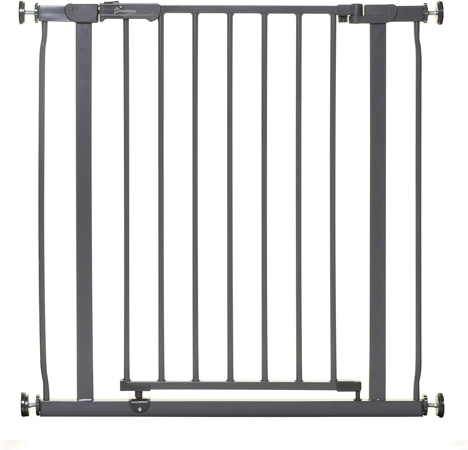 Dreambaby Ava Baby Safety Gate - Pressure Mounted Security Gate - Fits Opening from 75-81 cm Wide & 75cm Tall - with Double Locking Mechanism Feature - Charcoal - Model G2096BB