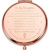 Rose Gold Compact Mirror - Valentines Day Gifts for Daughter, Valentines Gift for Teenagers Teen Girls 10 11 12 13 14 15 16 Years Old, Valentine's Day Graduation Birthday Gifts for Daughters from Mom