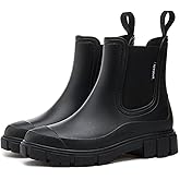 LIOERDIWE Short Rain Boots Women Waterproof Ankle Rainboots Fashion Chelsea Boots Non-Slip Garden Shoes for Outdoor Work Booties