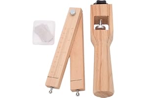 Focket Leather Strap Cutter, Adjustable Leather Belt and Strip Cutter Tool with Clear Scale, Pinewood Handle and 5 Stainless 