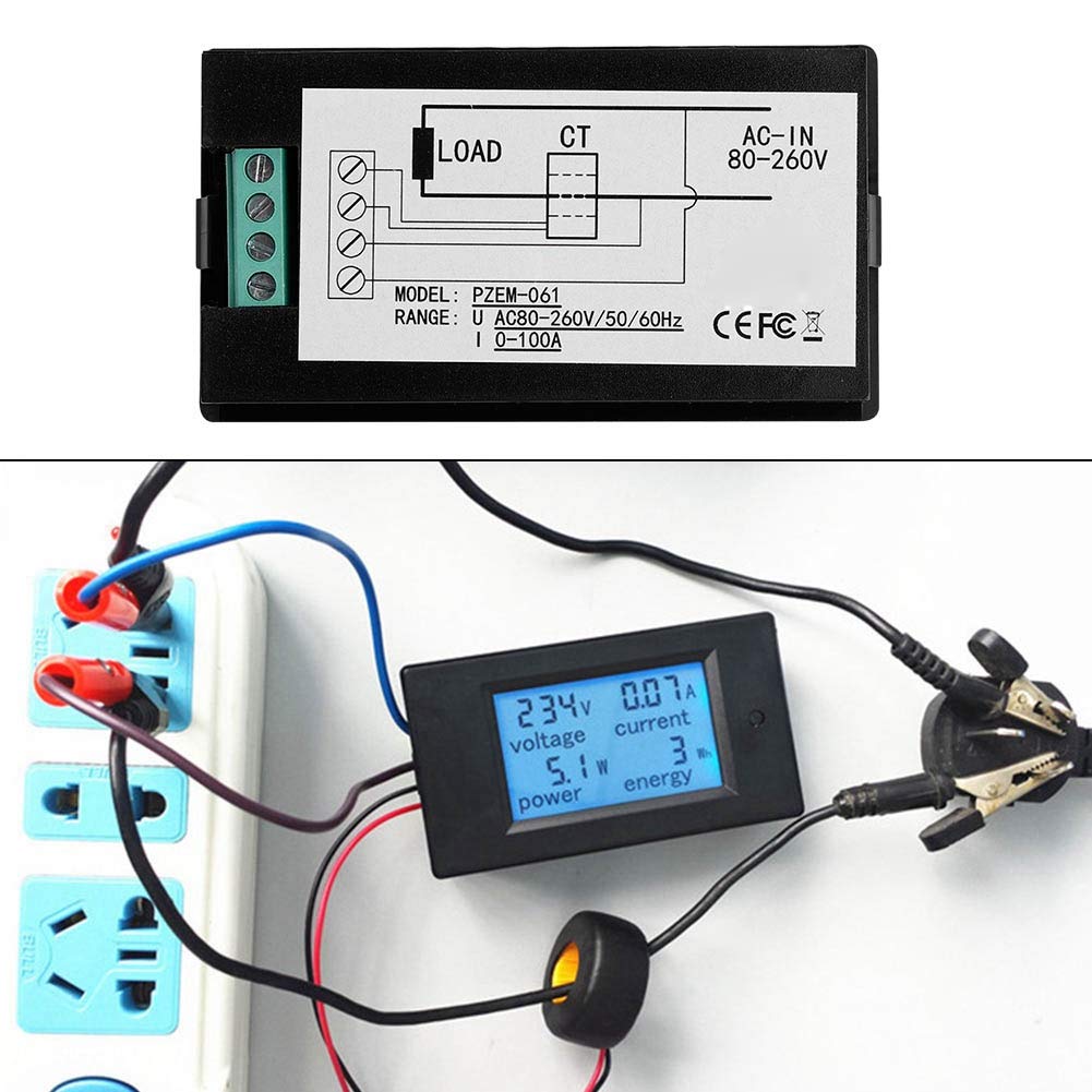 100A AC 80~260V Multifunction Digital Power Meter AC Digital Measuring Monitor LCD Digital Display Ammeter Voltmeter - Image 4