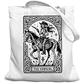 SZERE Goth Skull Canvas Tote Bag for Women Girls Halloween Witchy Gifts Work Travel Shopping Tote Bags Grocery Reusable Bags