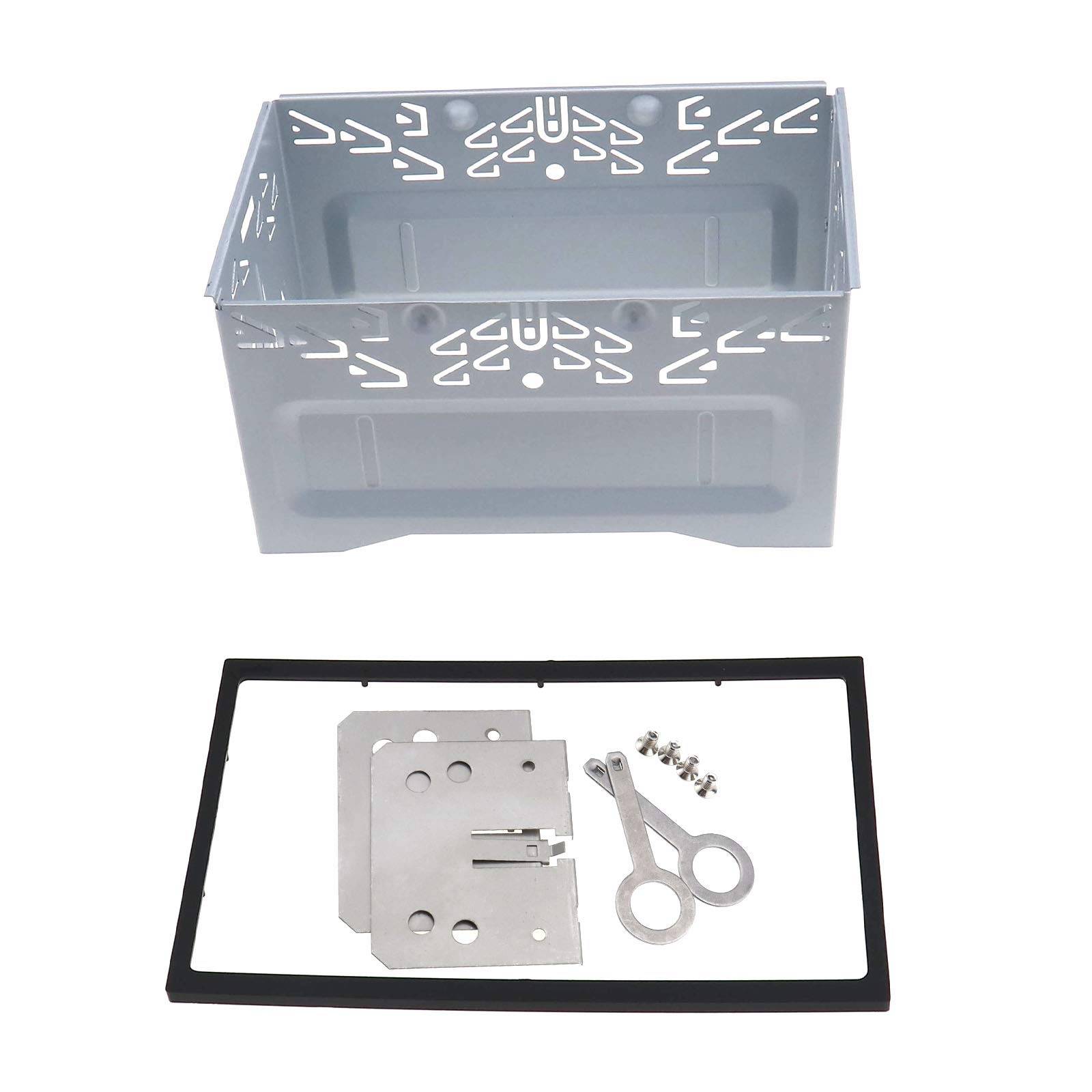 YINETTECH Car Installation Frame Double Din DVD Player Mounting Case Securing Cage with Frame Installation Kit Compatible with VW Passat Golf Jetta Bora