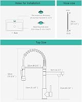 DAYONE Black Pull Down Kitchen Tap Dual Spout 360° Swivel SUS304 G1/2 UK view 2