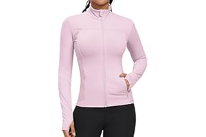 GYM RAINBOW Workout Jackets for Women, Full Zip Slim Fit Lightweight Athletic Running Sports Track Jacket with Pockets