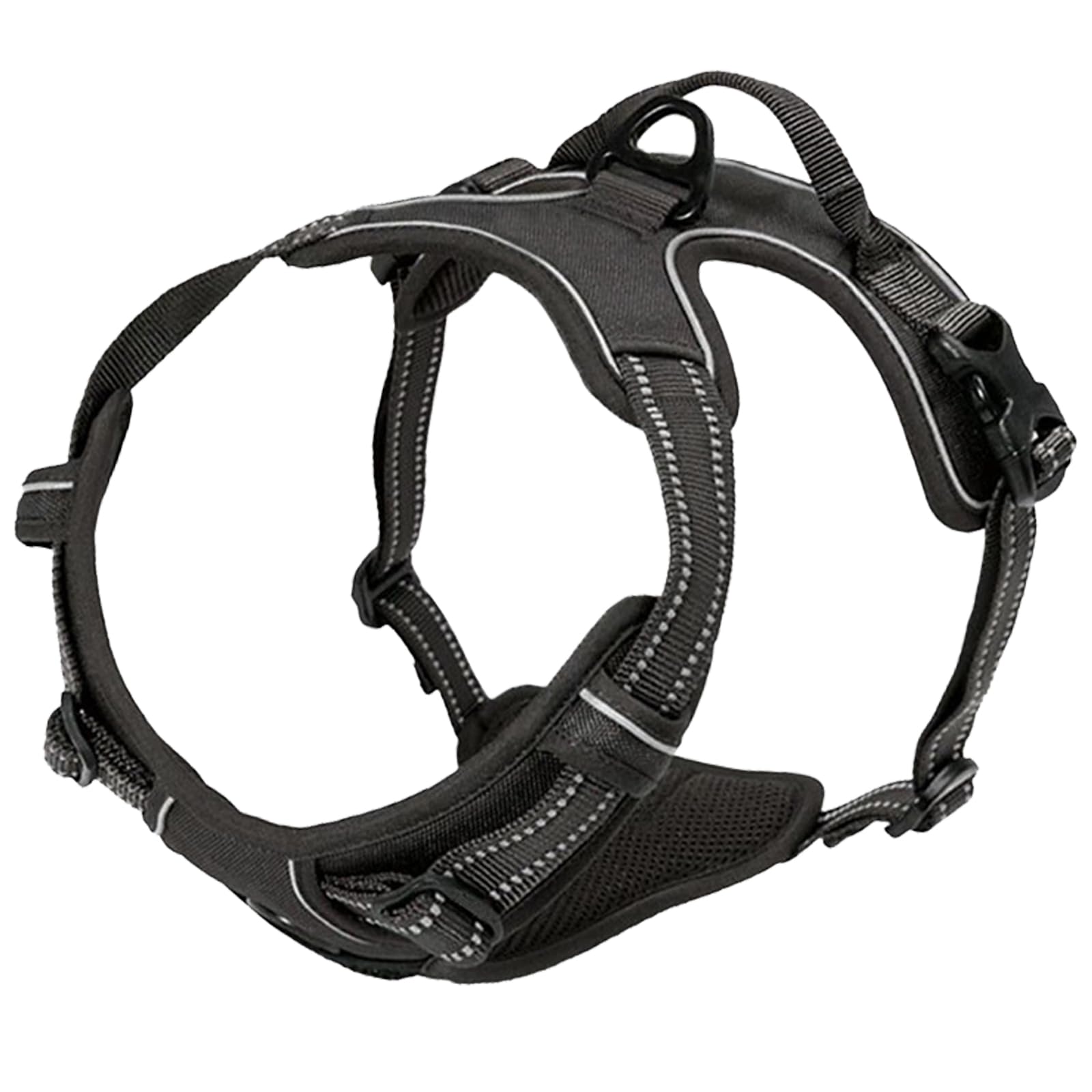 JSTHHTT Dog Harness Large Dog No Pull Pet Harness with 2 Leash Clips,Anti Pull Dog Harness,Adjustable Soft Padded Pet Vest Harness,Reflective No-Choke with Easy Control Handle for Training Walking