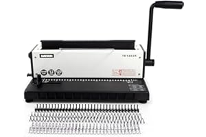 Rayson TD1202R Wire Binding Machine, 3:1 Pitch Round Hole Coil Binder Hole Punch, Compatible with Wire, Spiral, and Click Bin