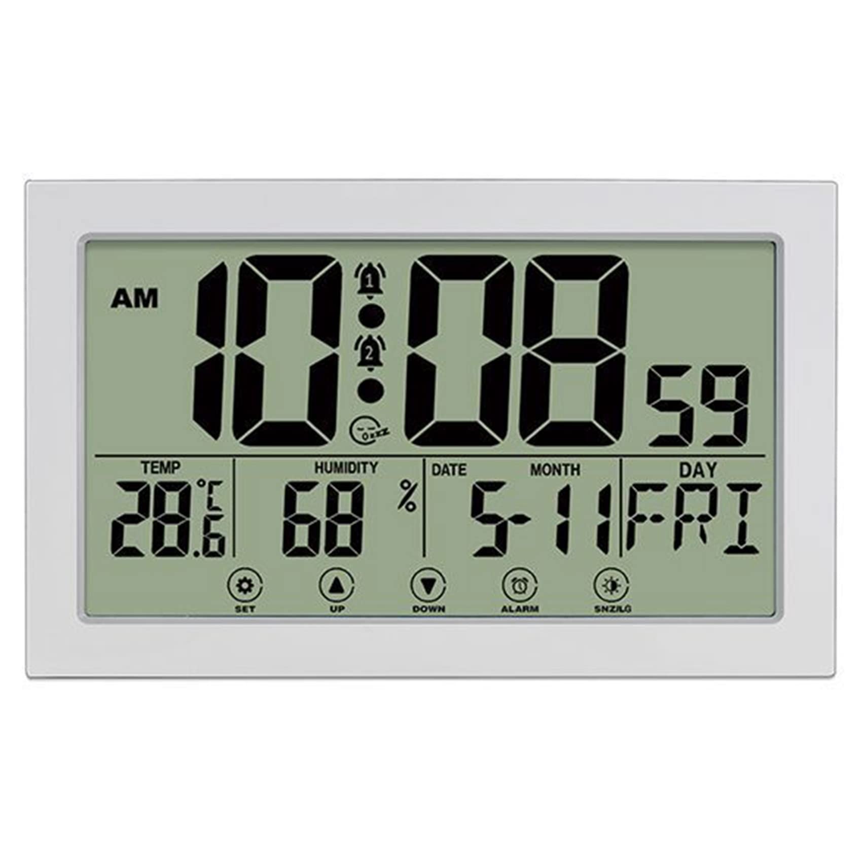 Hopbucan Touch Screen Digital Wall Clock Mute with Snooze Mode Characters with Calendar Suitable