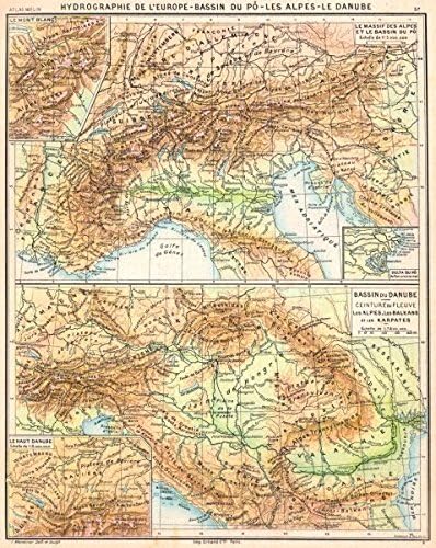 Europe Hydrographie Pô Alpes Danube Mont Blanc Bassin