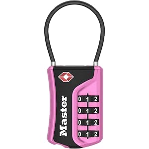 Master Lock Set Your Own Combination, TSA Approved Luggage Lock, Pink, 1 Pack, 4697PNKEC