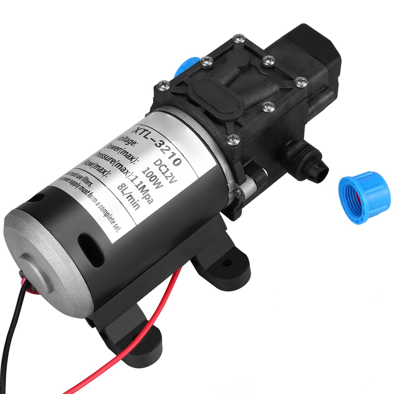 160Psi High Pressure Car Wash Pump 12V DC Diaphragm Self-Priming for Caravan Camping Boat Marine Garden