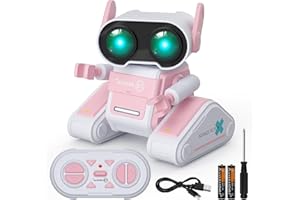 DoDoMagxanadu Robot Toys, Remote Control Robot Toy for Girls, RC Robots with LED Eyes and Music, Gifts for 3 4 5 6 7 8 9 Years Old Kids Boys and Girls (Pink)