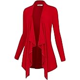 Lock and Love Women's Drape Front Open Cardigan Long Sleeve Irregular Hem S-5XL Plus Size