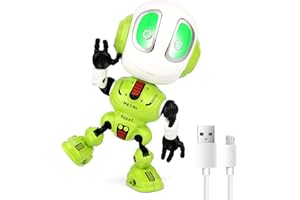 Stocking Stuffers for Kids, Sopu Rechargeable Robot Toys, Mini Talking Robot with Repeats Waht You Say, LED Lights and Cool Sounds Interactive Toy Christmas Stocking Stuffers for Adults Kids (Green)